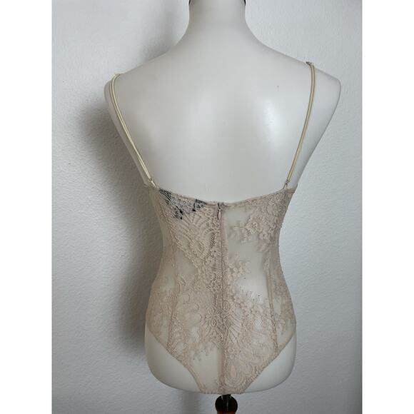 Chrissy Teigen Revolve Lingerie Bodysuit Teddy Sheer Mesh - Picture 9 of 14